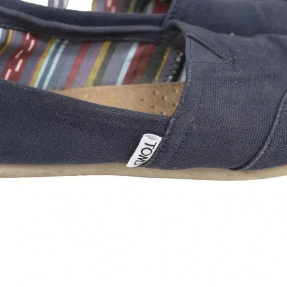 Toms Classic Navy  Blue Canvas Shoes Flats Espadrilles Size 7 - Picture 2 of 12